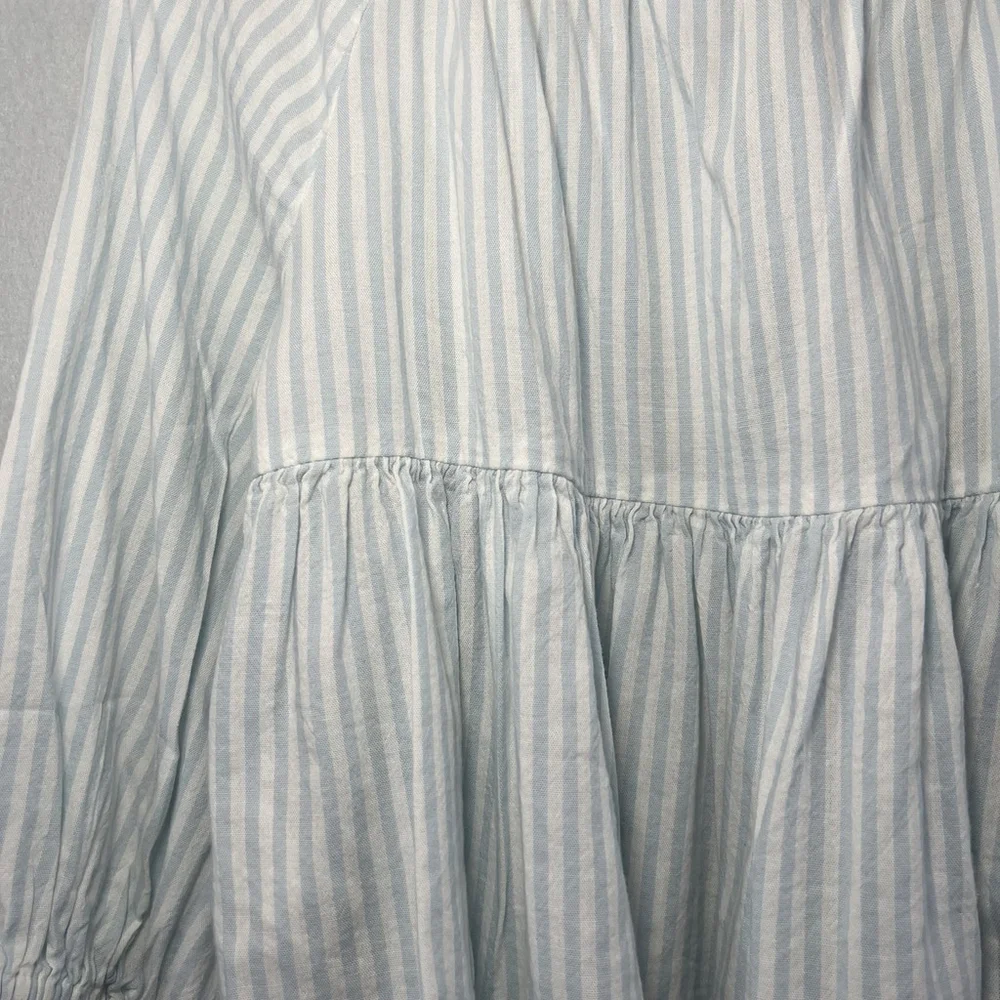 Old Navy Girls Swing Top Blouse White Blue Stripe Flowy Peasant Size XS (5)